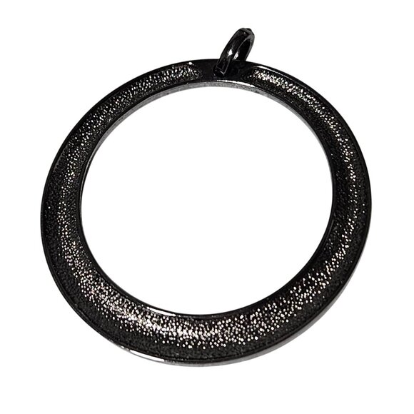 Elegant Black Circular Pendant Rhinestone Accent Jewelry Crafting Minimalist DIY - Picture 3 of 4